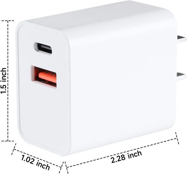 20W Pd USB C Type C Wall Charger Adapter Fast Charging Cable for iPhone Output 5V/3A Popular Style 25W USB C Charger