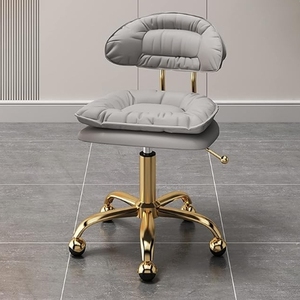 Silla de peluquero de cuero ajustable, ruedas giratorias para suelo, muebles de salón con Base cromada para sala de estar, peluquerías, salones de belleza - Product Image 1