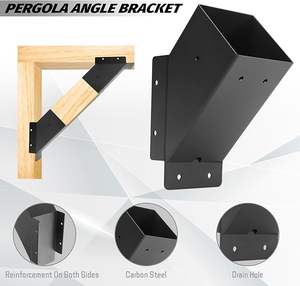 Cadre de support de pavillon en plein air avec angle renforcé de 45 degrés <span class=keywords><strong>et</strong></span> trous pour les connexions en <span class=keywords><strong>bois</strong></span> <span class=keywords><strong>et</strong></span> en <span class=keywords><strong>rotin</strong></span> - Product Image 4