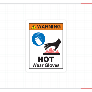 Caution Hot Wear Adhesive Safety Sticker Industrial <b>Machines</b> High Temperature Equipment Heat-Resistant Scratchproof Water Proof - Product Image 2