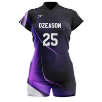 Fabricants OEM, vente en gros, équipe, uniforme de volley-ball de plage de haute qualité, pas cher, mode, jersey de volley-ball pour femmes sublimé violet