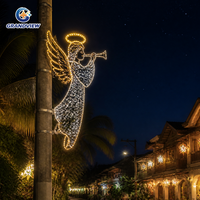 Luces Decorativas LED 2D Personalizadas para Postes de Calle con Motivos Navideños, IP65, Decoración para Postes de Lámparas, Iluminación Navideña para Ciudades, Exhibición Comercial en Exteriores