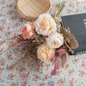 Ramo de Rosas Artificiales Qin Huan, Tela Tejida de Plástico, Decoración del Hogar, Accesorios para Bodas CF01339 - Product Image 2