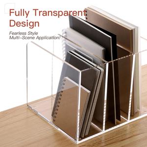 سطح مكتب أكريليك شفاف حديث 3 سلوتس رف مساحة عمل مكتب حامل تخزين ملحق - Product Image 6