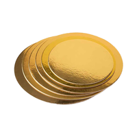 Base à gâteau en carton ondulé écologique jetable avec bordure ruban, taille personnalisée, haute qualité, dorée, pour vente en gros
