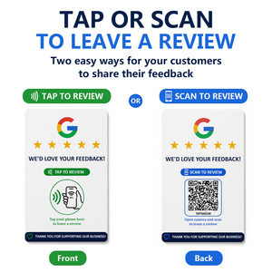 Carte de commentaires Google NFC en PVC CR80 avec code QR NFC, outil portable de demande de commentaires pour les clients professionnels - Product Image 2