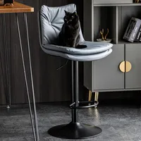 Chaise de bar moderne en cuir et métal, légère, durable, écologique, avec pieds en fer, pour usage commercial extérieur, maison, bureau, hôtels