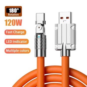 <span class=keywords><strong>Cable</strong></span> de carga USB LED giratorio de 120W de aleación de Zinc de 180 °, superrápido, 1800mA, <span class=keywords><strong>tipo</strong></span> <span class=keywords><strong>C</strong></span> grueso para ordenador de impresora de escáner <span class=keywords><strong>Huawei</strong></span> - Product Image 2