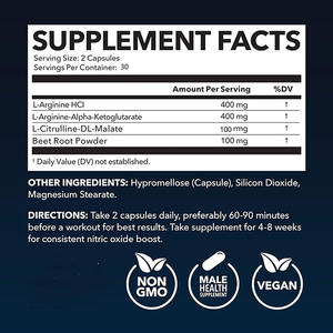 Anpassbare L-Arginin Vegetarische Pflanzen ergänzungen Kapseln Fabrik OEM/ODM für männliche Verbesserung Kinder Schönheits produkte - Product Image 2