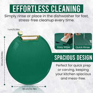 Tabla de cortar vertical redonda, tabla de cortar de frutas, tabla de cortar redonda a prueba de moho PE puede colocarse en ambos lados. - Product Image 3