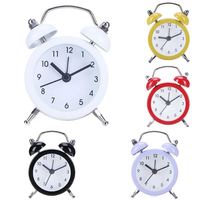 Jam Alarm Meja Bulat Mini Kartun dengan Dial Angka, Jam Alarm Logam untuk Anak, Ruang Tamu, Kamar Tidur, Jam Dekoratif Rumah Berwarna-warni