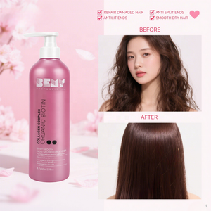 Juego de champú y acondicionador BEMY para el cuidado del cabello, sin Sulfatos y enriquecido con queratina, tratamiento sin enjuague para cabello fino - Product Image 1