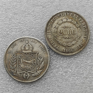 1875,1867,1859,1886,1866 BRAZIL 2000 REIS Koin Peringatan Gaya Antik, Hadiah, Dekorasi Rumah - Product Image 6
