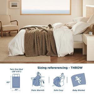 Luxury Popcorn Waffle Fleece <strong>Throw</strong> Blanket Soft Warm Fluffy Bed Sofa Home Couch <strong>Settee</strong> | Thermal Cozy Reversible Design - Product Image 3