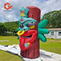 Columna Tiki Inflable Personalizada, Estatua Decorativa, Modelo de Tronco Inflable para Publicidad y Decoración