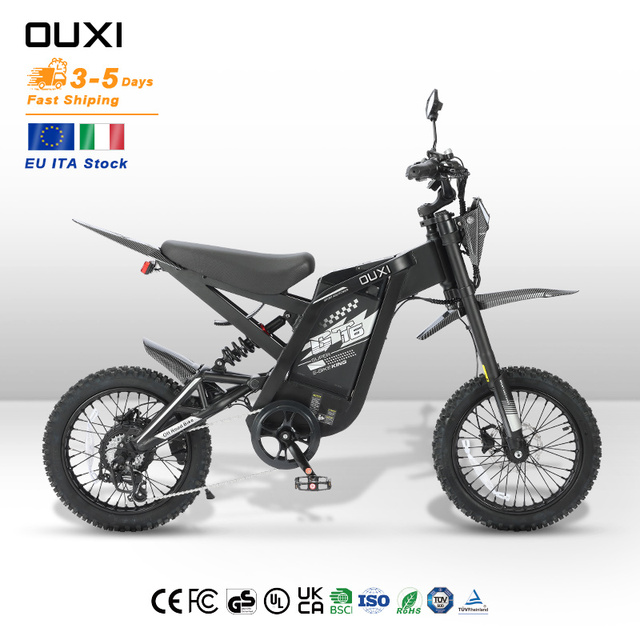 Italy Warehouse OUXI GT16 16 Inch Electric Bike 750W 48V Electric Mountain Bike Fat Tire Ebike Electric Bicycle