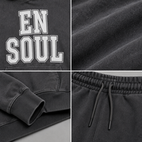Ensemble survêtement vintage délavé à l'acide pour homme, en molleton de coton 400 GSM, coupe oversize, avec sweat à capuche et pantalon de jogging, streetwear personnalisé imprimé, fabricant