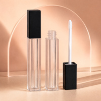 Tube carré personnalisé de 4,5 ml pour brillant à lèvres avec pinceau, contenant en plastique transparent pour huile à lèvres et rouge à lèvres liquide, emballage OEM sous marque privée