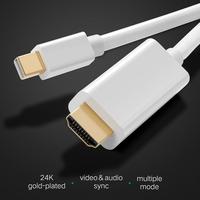 1.8M 4k Mini DP DisplayPort Thunderbolt vers HDMI Câble Adaptateur Plaqué Or Blanc Noir Pour PC TV
