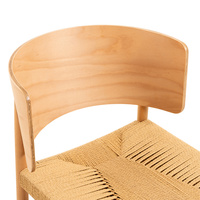 Chaise de salle à manger en bois de style italien de luxe avec siège en corde de papier, chaise en rotin célèbre, siège en corde de papier, canne WD-1563