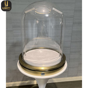 Escaparate de joyería tipo cuerno blanco con cubierta de vidrio a prueba de polvo para exhibición de gabinete de reloj de tienda minorista - Product Image 1