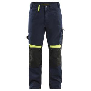 BLAKLADER - 155618608633D104 Pantalon sans poches à clous Bleu marine foncé/Jaune haute visibilité-PANTALON DE TRAVAIL EAN 7330509921449 - Product Image 1