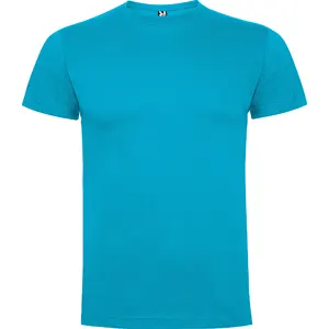 Buatan Spanyol gaya baru rajutan 160 gram kaus pria lengan pendek 100% katun warna Pirus untuk pria