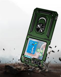 Para <span class=keywords><strong>Samsung</strong></span> <span class=keywords><strong>Galaxy</strong></span> <span class=keywords><strong>Z</strong></span> <span class=keywords><strong>Flip</strong></span> 5 4 <span class=keywords><strong>3</strong></span> 2 carcasa antideslizante para teléfono móvil TPU PC 2 en 1 funda de armadura plegable anticaída soporte funda para teléfono - Product Image 3