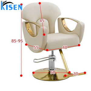 Chaise de barbier Kisen en similicuir, design contemporain, pompe hydraulique, hauteur réglable, base ronde, mobilier de salon professionnel - Product Image 5