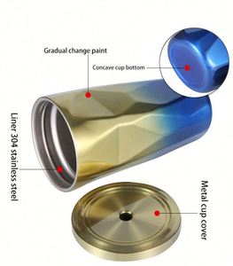 Bouteille d'eau isotherme en acier inoxydable à double paroi de 500 ml avec logo personnalisé, mug de voyage pour café avec paille en métal - Product Image 2