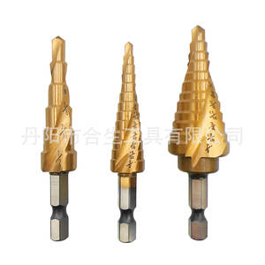 Mr <b>Drill</b> Hexagonal Shank Titanium Plated <b>Step</b> <b>Drill</b> Bit 4241 Steel Metal Drilling Kit 3pc - Product Image 2