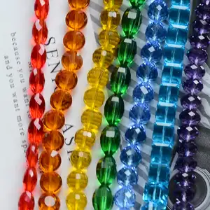Wholesale Jewelry Making Diy 4mm 6mm 8mm 10mm Transparent Faceted Flat Round 3A Crystal Glass Rondelle Loose Beads