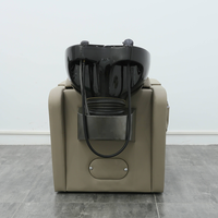 Fauteuil de lavage de cheveux électrique réglable en céramique pour salon de beauté professionnel, avec massage intégré et fonction spa moderne