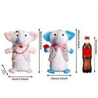 Cadeau de la Saint-Valentin, peluche éléphant, ornements créatifs, 30 cm, fibre de polyester, rose, bleu, lumineux, poupée décorative