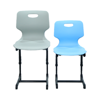 Chaise d'école pour étudiants, durable, empilable, avec structure métallique moulée et coque en plastique, chaise d'université