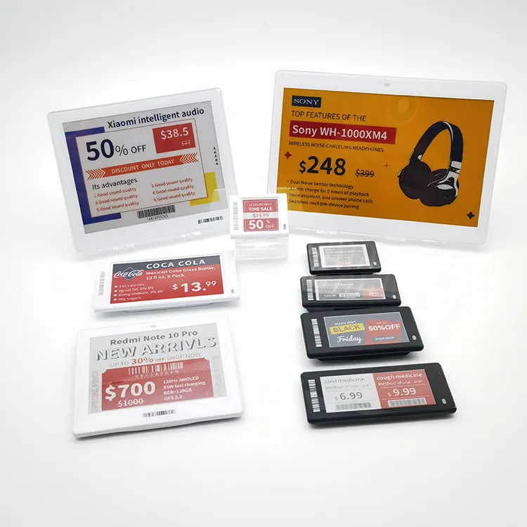 Kit de démonstration ESL sans fil 7.5 pouces 2.4g étiquette e-ink étiquette d'étagère électronique ESL étiquette en papier pour supermarché