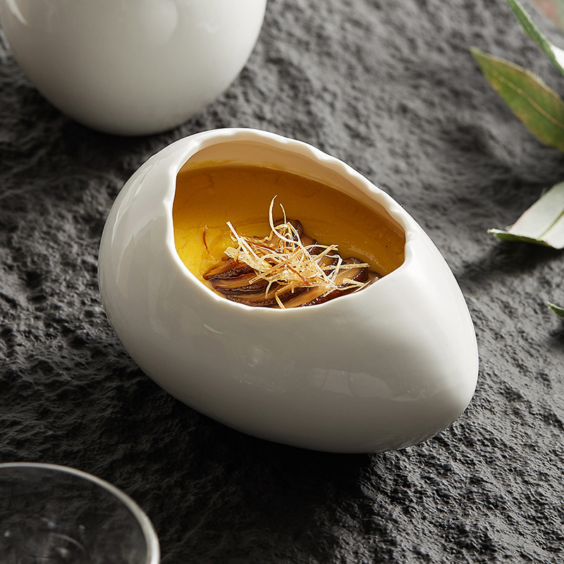 Ciotola di Pasqua Ciotola decorativa in ceramica bianco d'uovo coniglio dorato 2pz