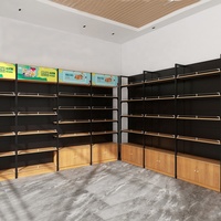 Étagères de rangement de magasin en bois en métal de supermarché/étagère de gondole de fruits/présentoir de fruits et légumes