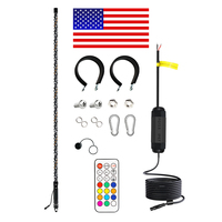 2FT RGB LED Fahnenmast-Lichtset 12V Wasserdichtes LED-Peitschenlicht für LKW ATV UTV Offroad Sanddünen Sicherheitswarnleuchte Neu