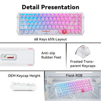 Flux 68 White AI Software Russian Layout Mechanical Magnetic Switch Hall Effect Rapid Trigger 8000Hz SOCD Gasket RGB USB-C