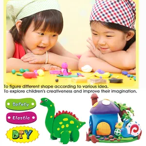 Foska बच्चों रंगीन गैर विषैले शुष्क हवा बहुलक प्लास्टिसिन खिलौना मॉडलिंग क्ले