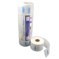 Bandes de papier jetables pour salon de coiffure, pièces, 5 rouleaux par paquet, blanches, à volants, accessoire pour coupe de cheveux, vente en gros