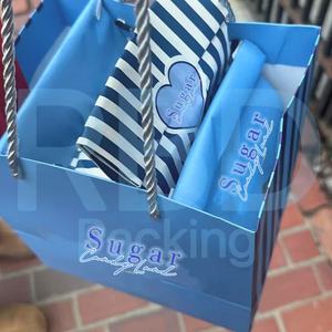 Empaquetado <span class=keywords><strong>de</strong></span> repostería azul personalizado, dulces y dulces, venta al por mayor, bolsas <span class=keywords><strong>de</strong></span> panadería con logotipo, ventana, bolsa <span class=keywords><strong>de</strong></span> papel, barra <span class=keywords><strong>de</strong></span> dulces, regalo, palomitas <span class=keywords><strong>de</strong></span> azúcar - Product Image 6