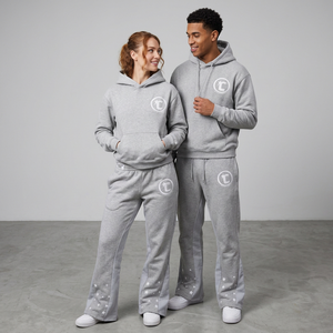 Ensemble de sweat-shirt à capuche gris unisexe, ensemble de survêtement décontracté assorti, couleur unie, tissu en molleton français, vêtements d'automne - Product Image 4