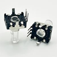 Terwin Encodeur d'arbre transparent éclairé par LED à 3 broches Encodeur rotatif audio à 360 degrés avec interrupteur à bouton