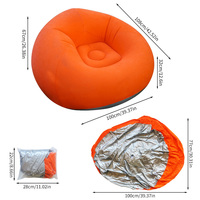 Canapé gonflable de camping, fauteuil double, fauteuil gonflable en tissu d'extérieur avec pompe à air intégrée