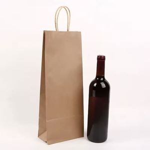 High Quality Eco-Friendly Kraft <b>Paper</b> Take Out Grocery Bags with Custom Print Logo and Handle for Beer Soda & Whisky - Product Image 5