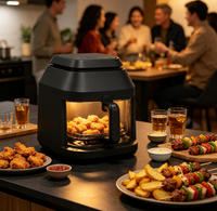 Friteuse à air en verre de 4,5 L avec bol carré transparent, chauffage circulant et contrôle de la température