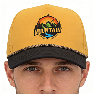 Gorra <span class=keywords><strong>de</strong></span> béisbol deportiva impermeable <span class=keywords><strong>de</strong></span> dos tonos con malla cortada a láser y estampado, con cierre snapback - Product Image 3