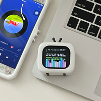 Speaker Bluetooth dengan Layar Lirik Elektronik, Jam Alarm, Slot Kartu, Portabel, Suara Berkualitas Tinggi, Hadiah untuk Anak Laki-Laki